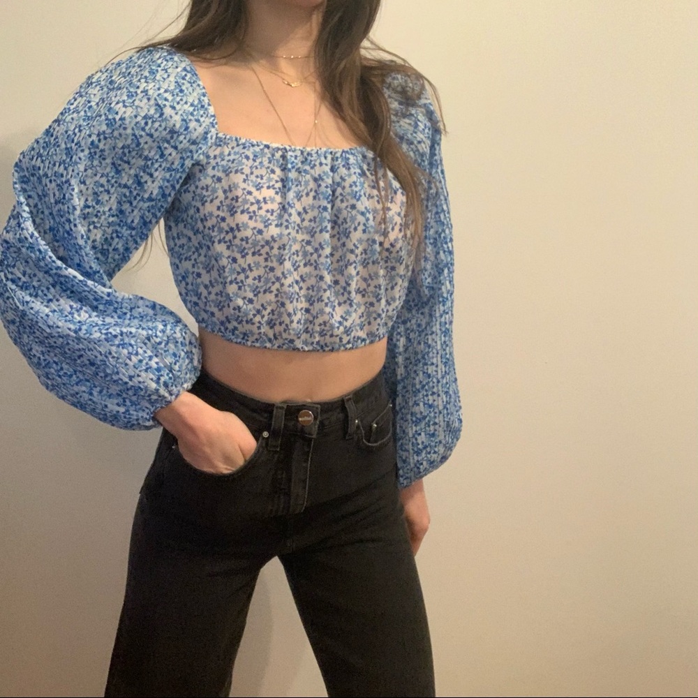 C/Meo Collective Floral Crop Top